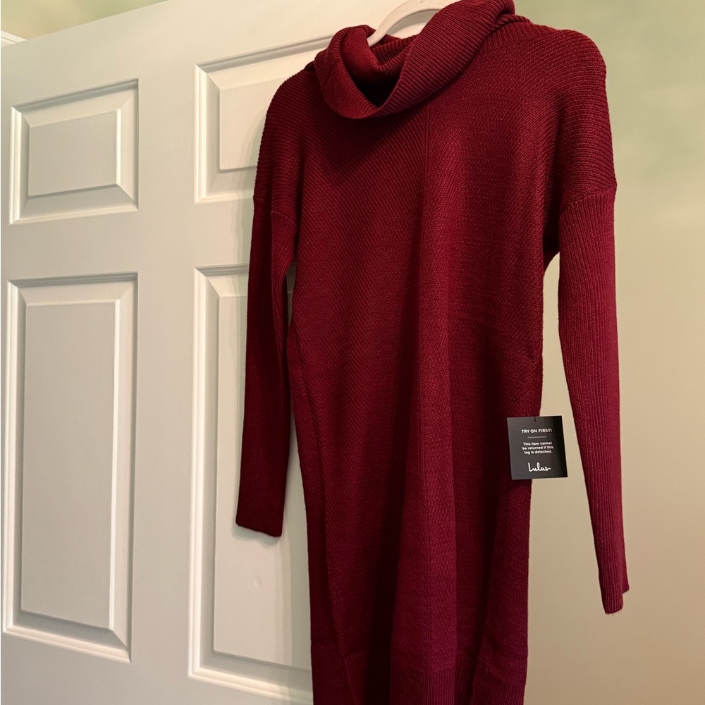 Lulu's Red Cowl Neck Dress